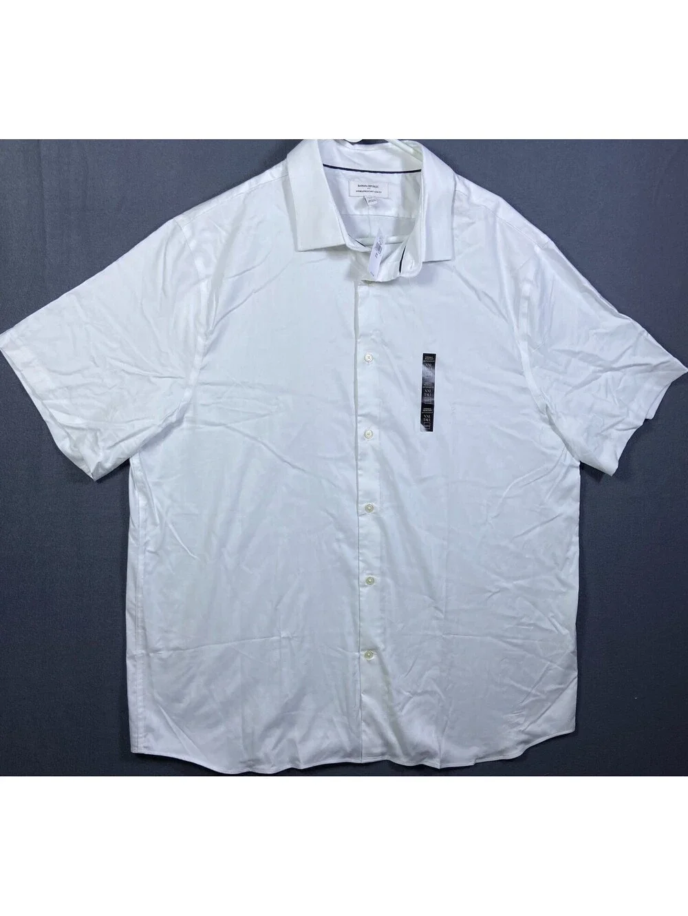 NEW Banana Republic Mens Slim Fit SS Untucked Dress Shirt Sz XXL Tall Retail $70